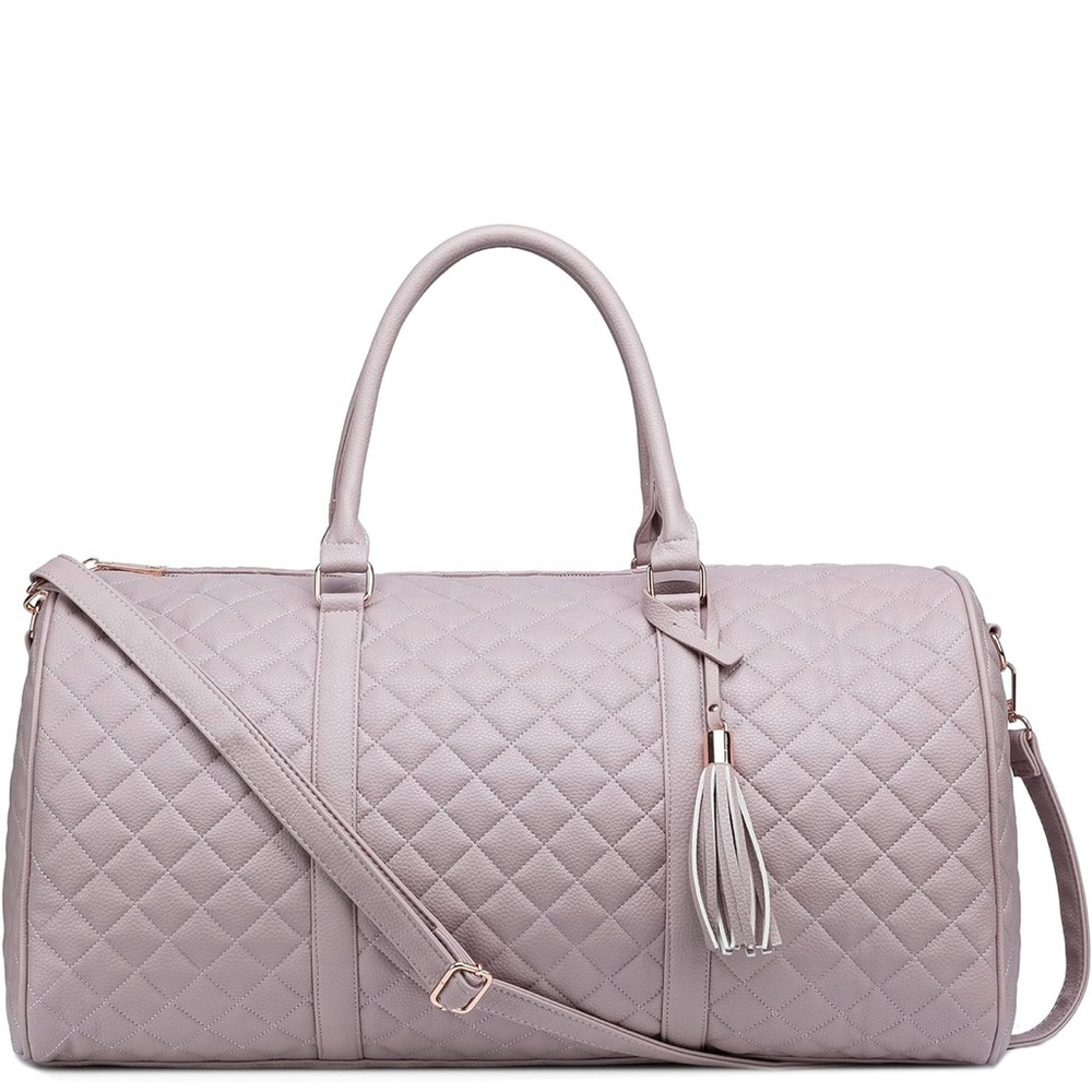 Quilted Travel Bag with Tassel